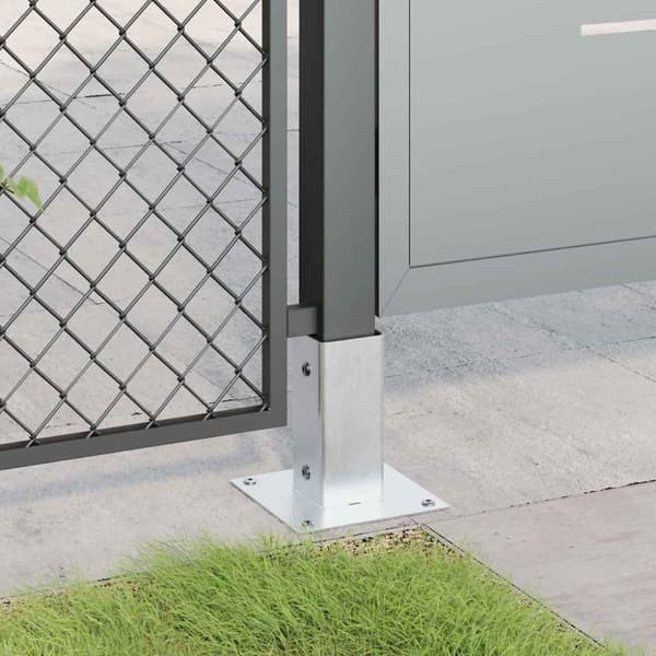 vidaXL stolpefødder firkantet 4 stk. 61x61 mm galvaniseret stål
