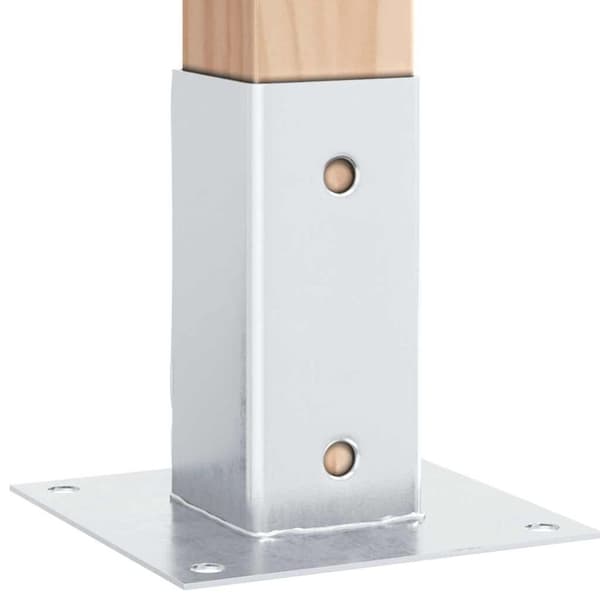 vidaXL stolpefødder firkantet 4 stk. 61x61 mm galvaniseret stål