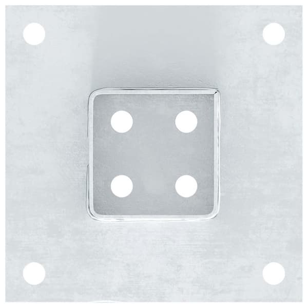 vidaXL stolpefødder firkantet 4 stk. 61x61 mm galvaniseret stål