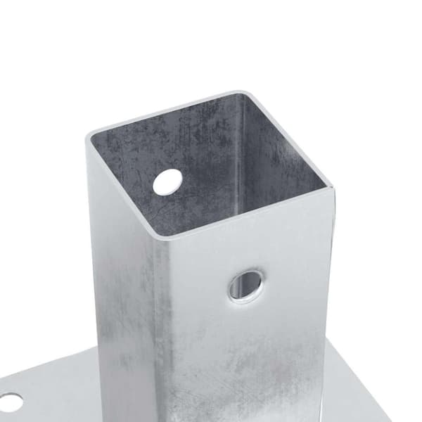 vidaXL stolpefødder firkantet 4 stk. 61x61 mm galvaniseret stål