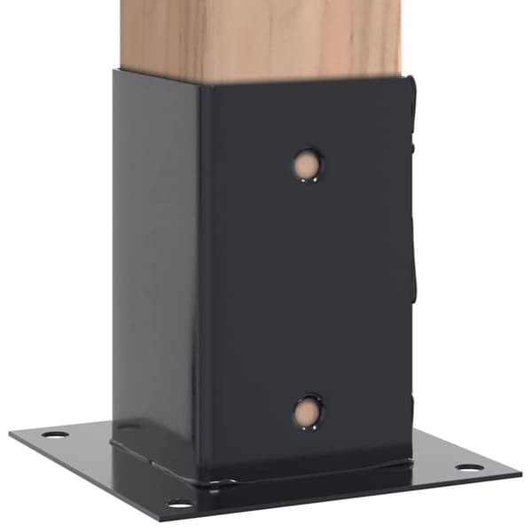 vidaXL Stolpbaser, fyrkantiga 12 delar, 81x81 mm pulverlackerat stål