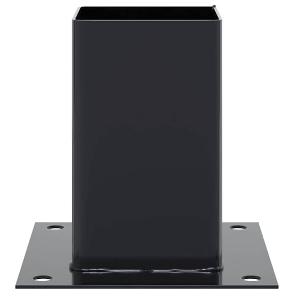 vidaXL Stolpbaser, fyrkantiga 12 delar, 81x81 mm pulverlackerat stål
