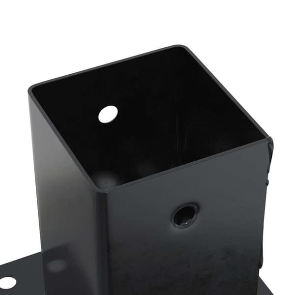 vidaXL Stolpbaser, fyrkantiga 12 delar, 81x81 mm pulverlackerat stål