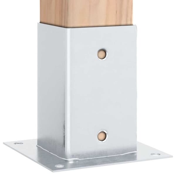 vidaXL stolpefødder firkantet 4 stk. 91x91 mm galvaniseret stål
