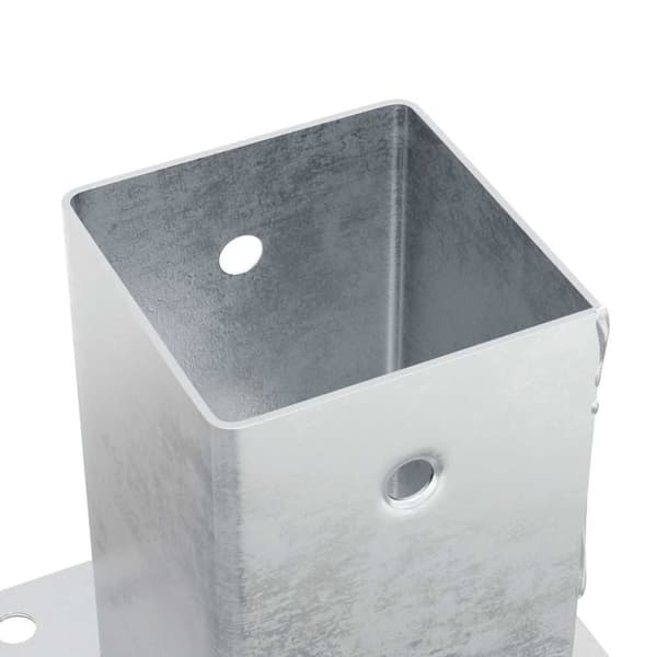 vidaXL stolpefødder firkantet 4 stk. 91x91 mm galvaniseret stål