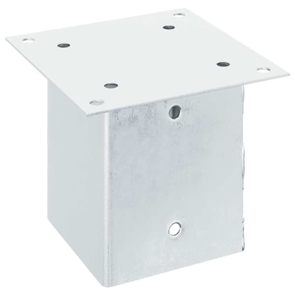 vidaXL Stolpbaser, fyrkant, 4 st, silver, 101x101 mm galvaniserat stål