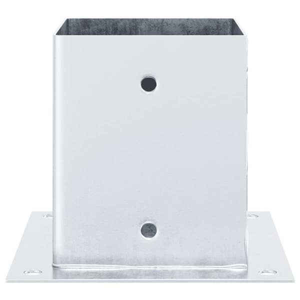 vidaXL Stolpbaser, fyrkant, 4 st, silver, 101x101 mm galvaniserat stål