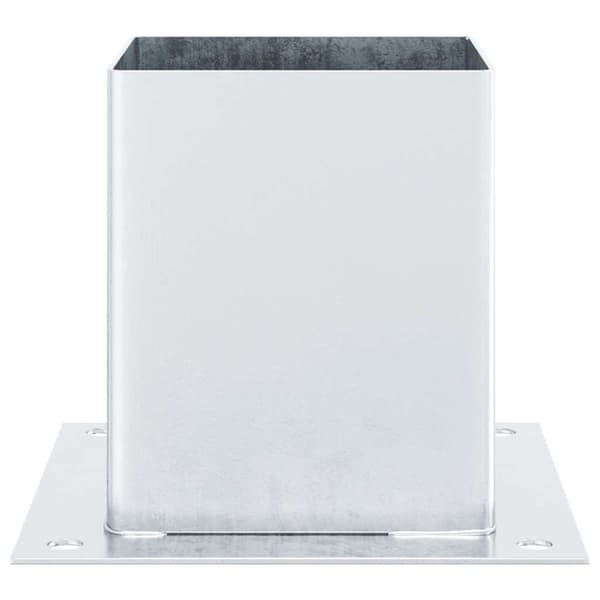 vidaXL Stolpbaser, fyrkant, 4 st, silver, 101x101 mm galvaniserat stål