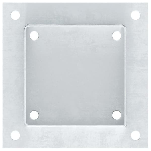 vidaXL Stolpbaser, fyrkant, 4 st, silver, 101x101 mm galvaniserat stål
