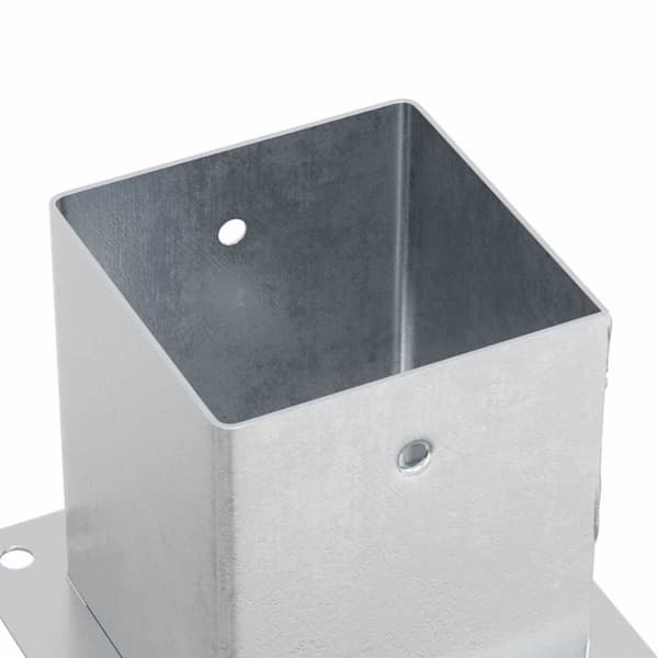 vidaXL Stolpbaser, fyrkant, 4 st, silver, 101x101 mm galvaniserat stål