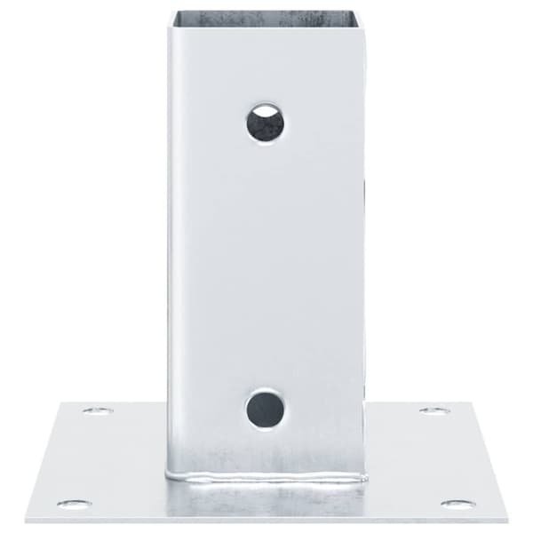 vidaXL Stolpebunner firkantet 4 stk sølv 61x61 mm galvanisert stål