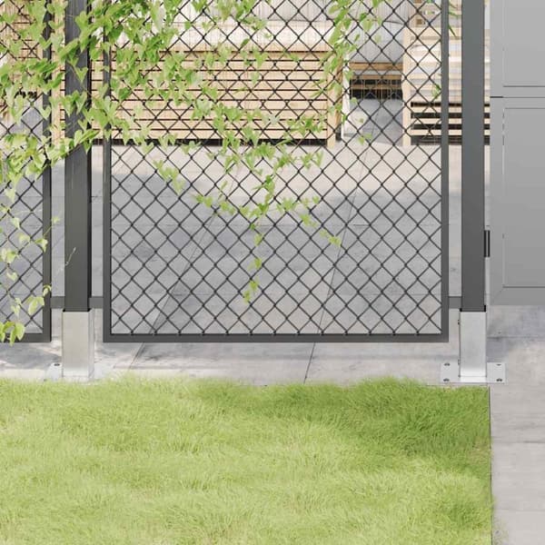 vidaXL Stolpebunner firkantet 4 stk sølv 61x61 mm galvanisert stål