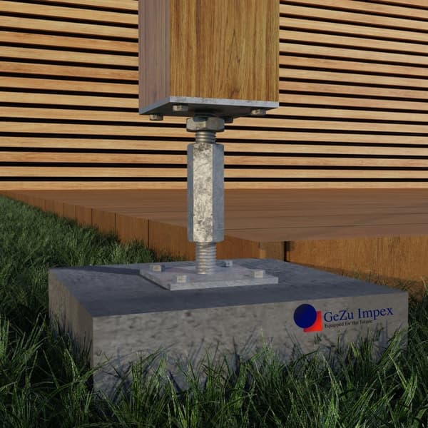 Pilarin säätöjalka, pitkä ja matala mutteri M20x110-160, 80x80 - 80x160 sähkösinkitty, 16 kpl
