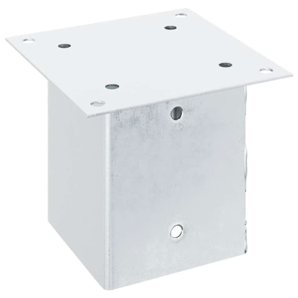 vidaXL Pylväiden jalustat neliö 12kpl hopea 121x121mm galvanoitu teräs