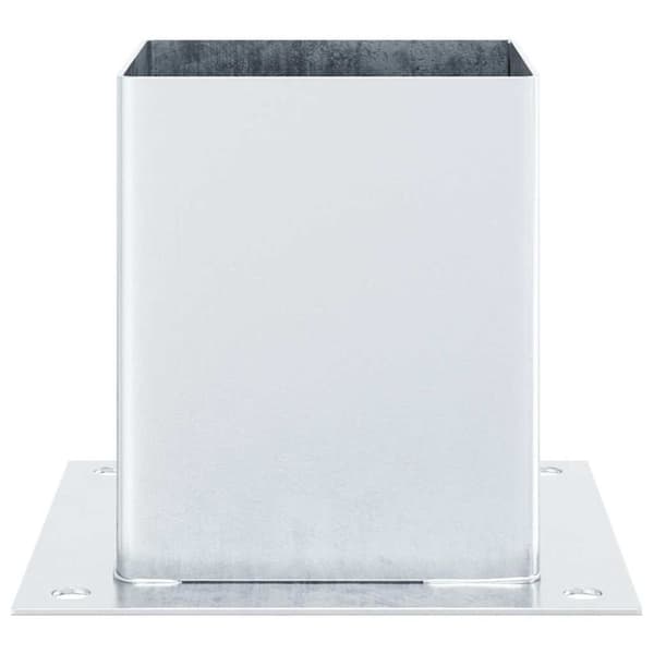 vidaXL Pylväiden jalustat neliö 12kpl hopea 121x121mm galvanoitu teräs