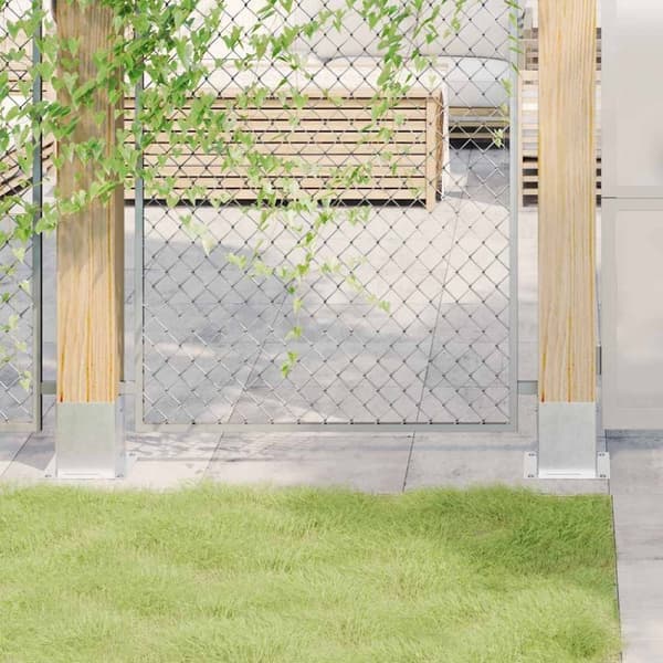 vidaXL Pylväiden jalustat neliö 12kpl hopea 121x121mm galvanoitu teräs