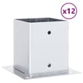 Pikkukuva 1 / 11: vidaXL Pylväiden jalustat neliö 12kpl hopea 121x121mm galvanoitu teräs