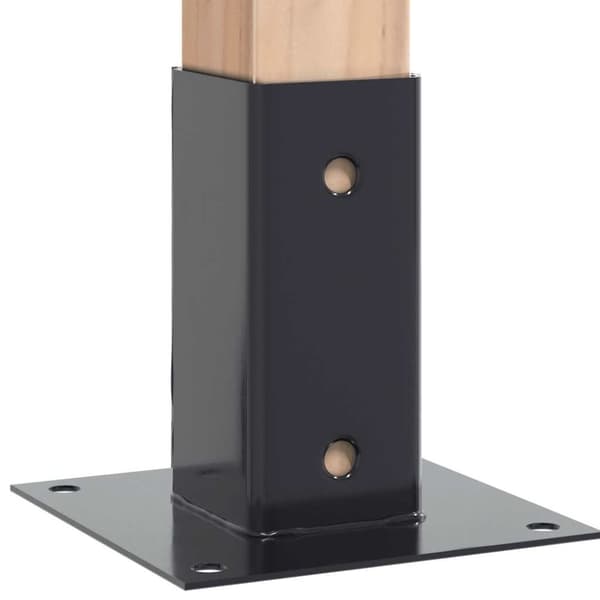 vidaXL stolpefødder firkantet 4 stk. 61x61 mm pulverlakeret stål