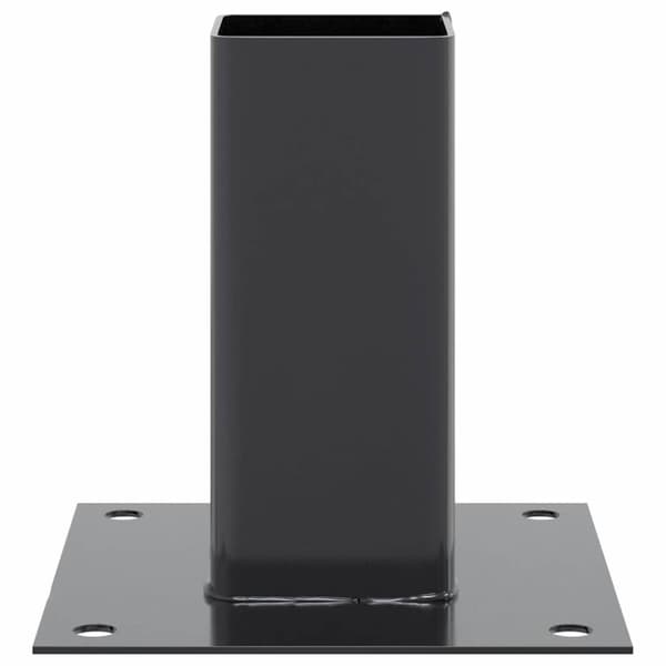 vidaXL stolpefødder firkantet 4 stk. 61x61 mm pulverlakeret stål