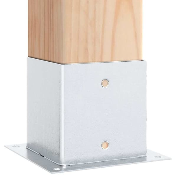 vidaXL Pylväiden jalustat neliö 12kpl hopea 141x141mm galvanoitu teräs