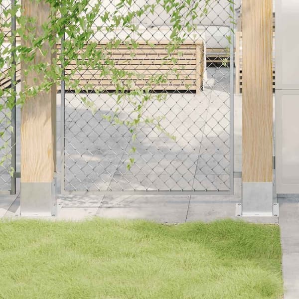 vidaXL Pylväiden jalustat neliö 12kpl hopea 141x141mm galvanoitu teräs