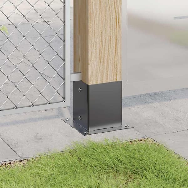 vidaXL stolpefødder firkantet 4 stk. 101x101 mm pulverlakeret stål