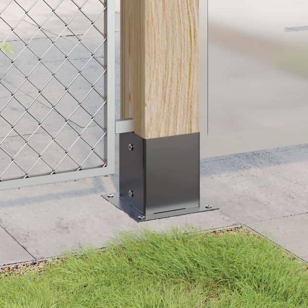 vidaXL stolpefødder firkantet 4 stk. 121x121 mm pulverlakeret stål