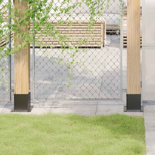 vidaXL stolpefødder firkantet 4 stk. 121x121 mm pulverlakeret stål