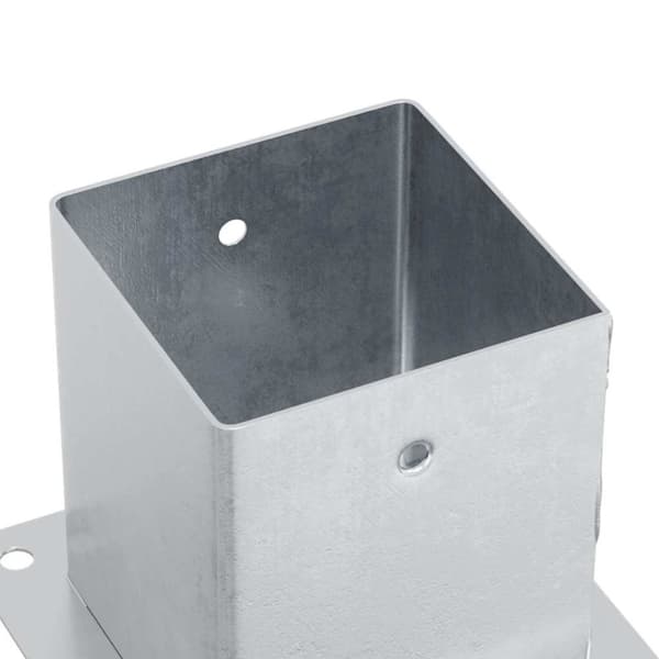 vidaXL Pylväiden jalustat neliö 12kpl hopea 101x101mm galvanoitu teräs