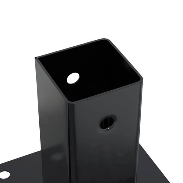 vidaXL stolpefødder firkantet 12 stk. 61x61 mm pulverlakeret stål