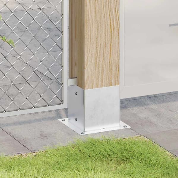 vidaXL stolpefødder firkantet 4 stk. 141x141 mm galvaniseret stål