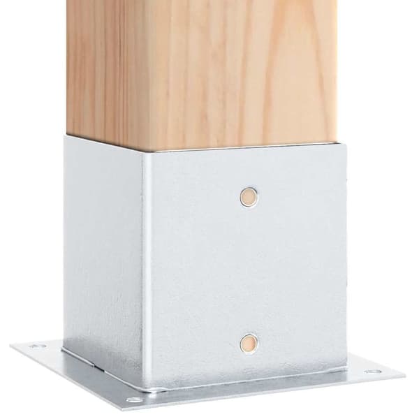 vidaXL stolpefødder firkantet 4 stk. 141x141 mm galvaniseret stål