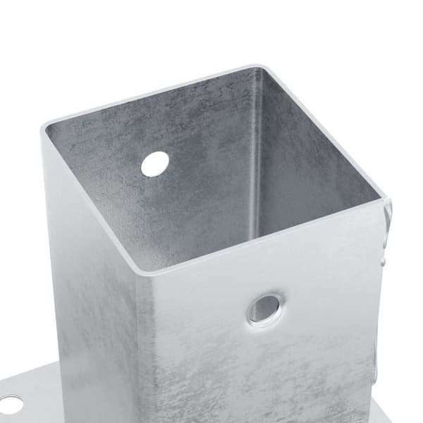vidaXL stolpefødder firkantet 4 stk. 81x81 mm galvaniseret stål