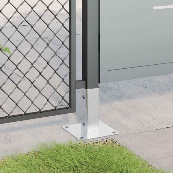 vidaXL Stolpebunner Firkantet 12 stk sølv 46x46 mm galvanisert stål