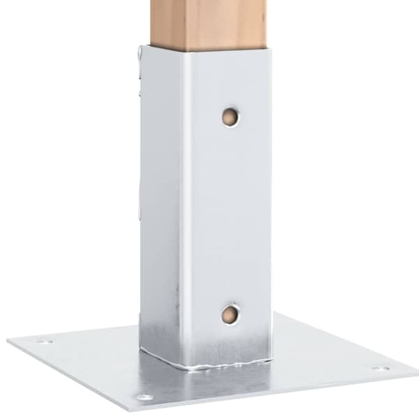 vidaXL Stolpebunner Firkantet 12 stk sølv 46x46 mm galvanisert stål
