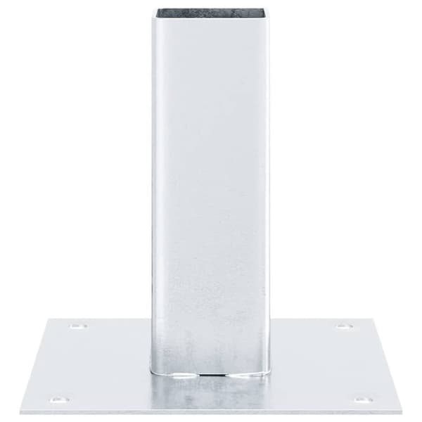 vidaXL Stolpebunner Firkantet 12 stk sølv 46x46 mm galvanisert stål