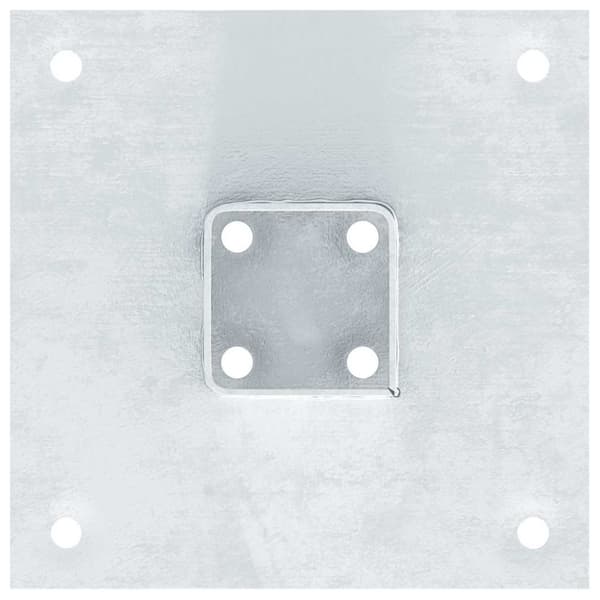 vidaXL Stolpebunner Firkantet 12 stk sølv 46x46 mm galvanisert stål