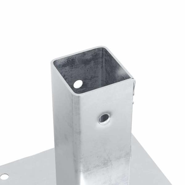 vidaXL Stolpebunner Firkantet 12 stk sølv 46x46 mm galvanisert stål