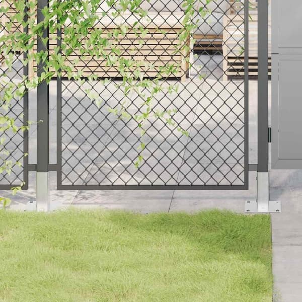 vidaXL Stolpebunner Firkantet 12 stk sølv 46x46 mm galvanisert stål