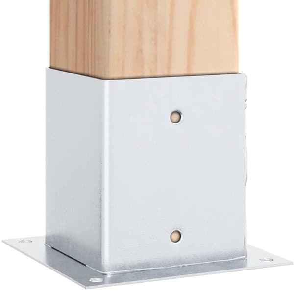 vidaXL Stolpbaser fyrkant 4 st silver 121x121 mm galvaniserat stål