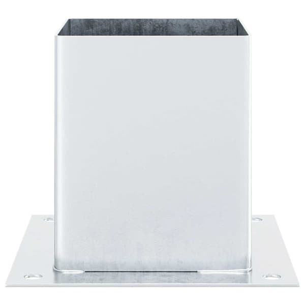vidaXL Stolpbaser fyrkant 4 st silver 121x121 mm galvaniserat stål
