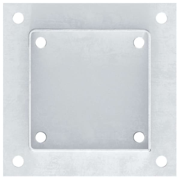 vidaXL Stolpbaser fyrkant 4 st silver 121x121 mm galvaniserat stål