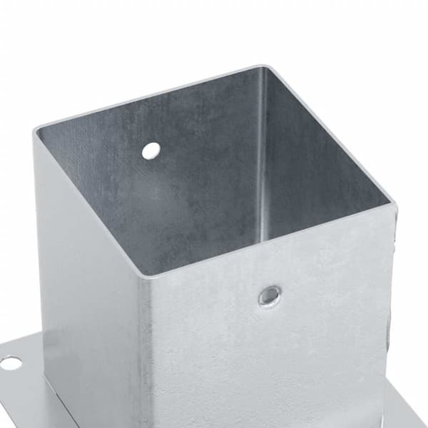 vidaXL Stolpbaser fyrkant 4 st silver 121x121 mm galvaniserat stål