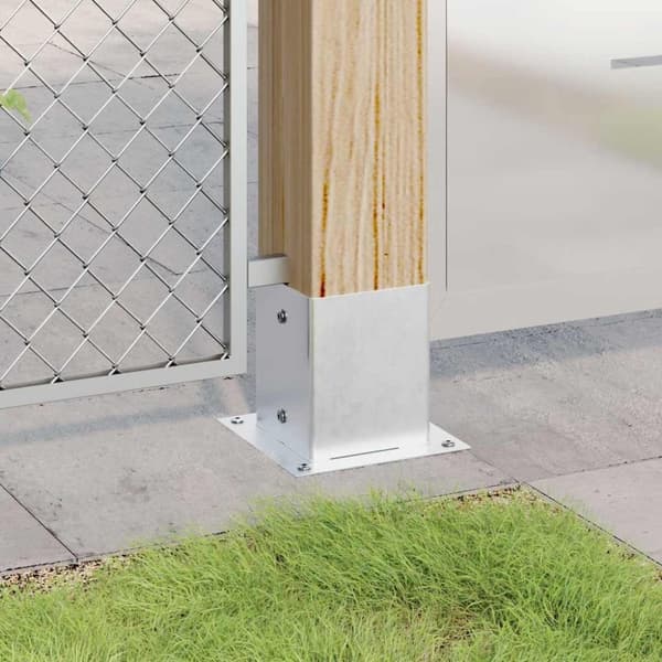 vidaXL Stolpebunner firkantet 12 stk sølv 101x101 mm galvanisert stål