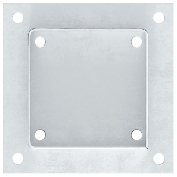 vidaXL Stolpebunner firkantet 12 stk sølv 101x101 mm galvanisert stål