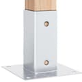 Miniatyrbilde 5 av 11: vidaXL Stolpebunner firkantet 12 stk sølv 61x61 mm galvanisert stål