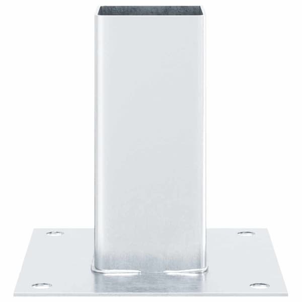 vidaXL Stolpebunner firkantet 12 stk sølv 61x61 mm galvanisert stål