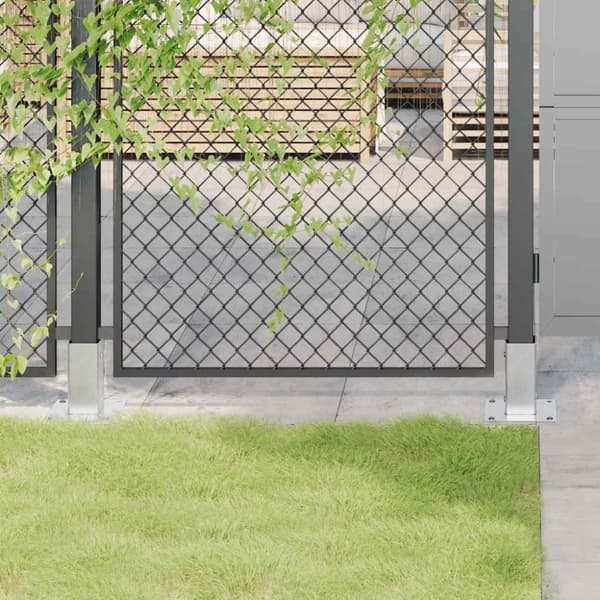 vidaXL Stolpebunner firkantet 12 stk sølv 61x61 mm galvanisert stål