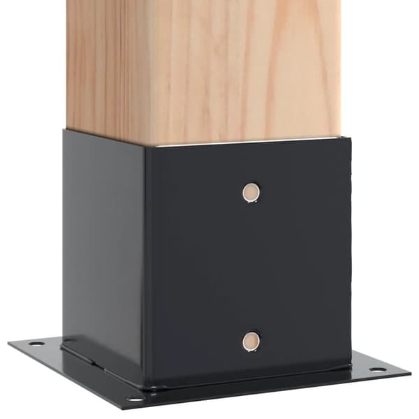 vidaXL Stolpebunner firkantet 12 stk 141x141 mm pulverlakkert stål