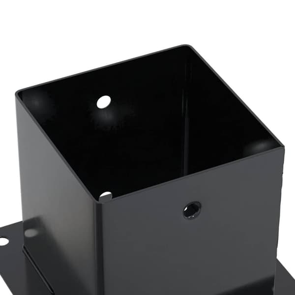 vidaXL Stolpebunner firkantet 12 stk 141x141 mm pulverlakkert stål